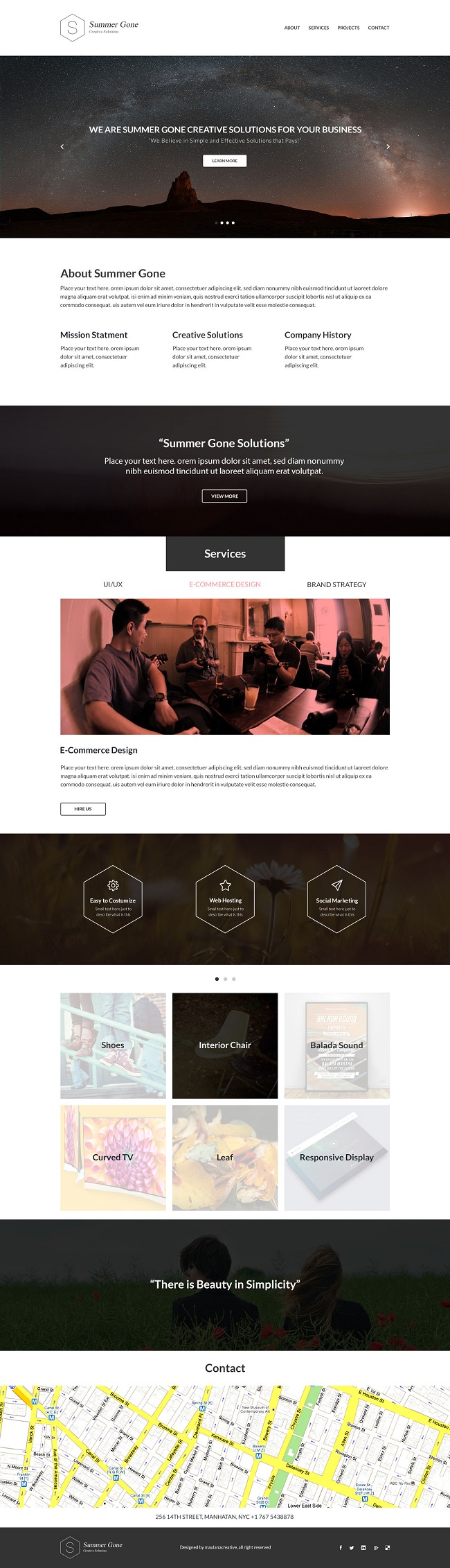 Free Download Portofolio Website One Page PSD Template