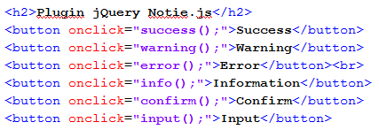 Plugin jQuery Notification Notie