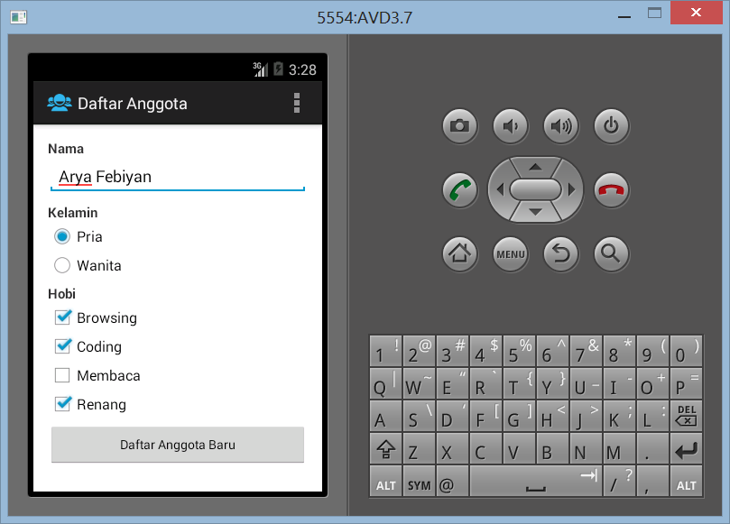 Membuat Form Pendaftaran di Android