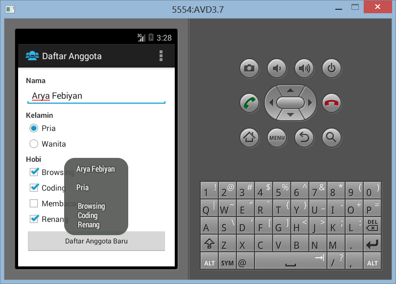 Membuat Form Pendaftaran di Android