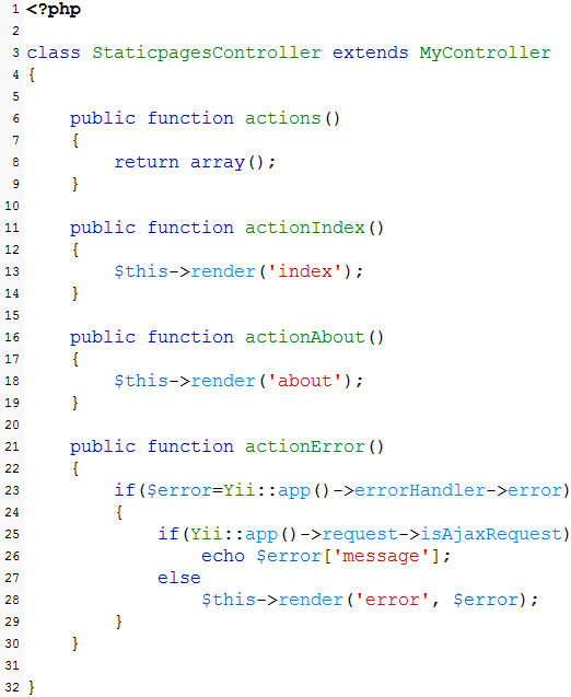 Membuat Halaman Statis di Yii Framework
