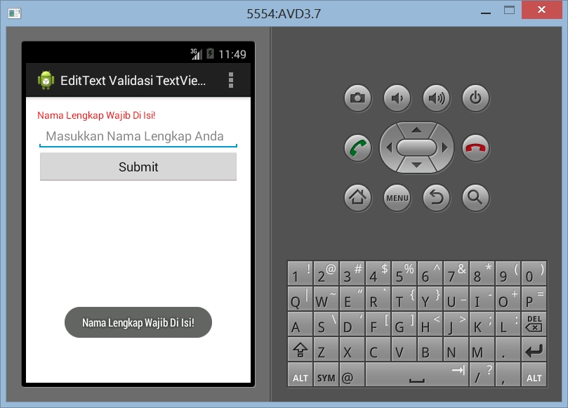 Menampilkan Pesan Error Dengan TextView di Android