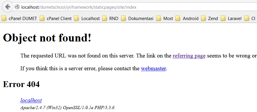Menyembunyikan Index PHP di Yii Framework