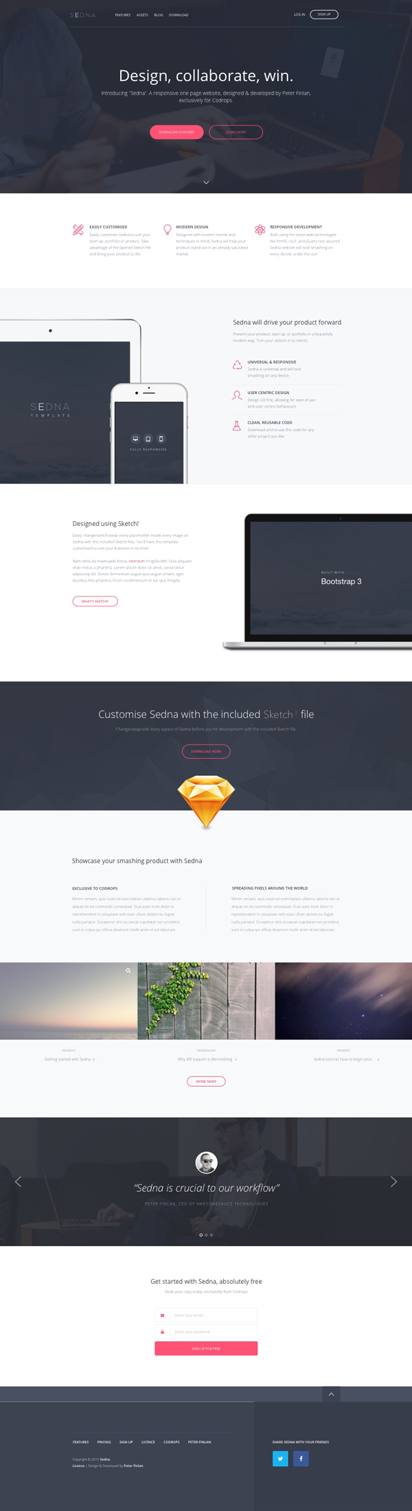 Download Gratis Template Satu Halaman Sedna
