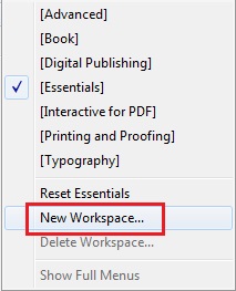 Cara Membuat Workspace baru pada InDesign