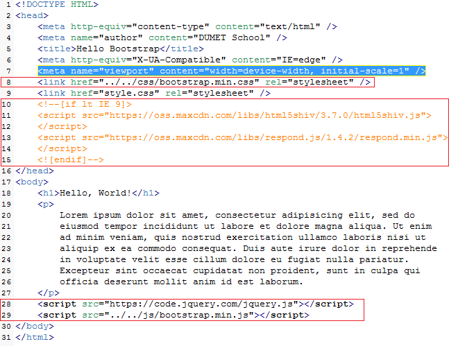 Hello World BOOTSTRAP