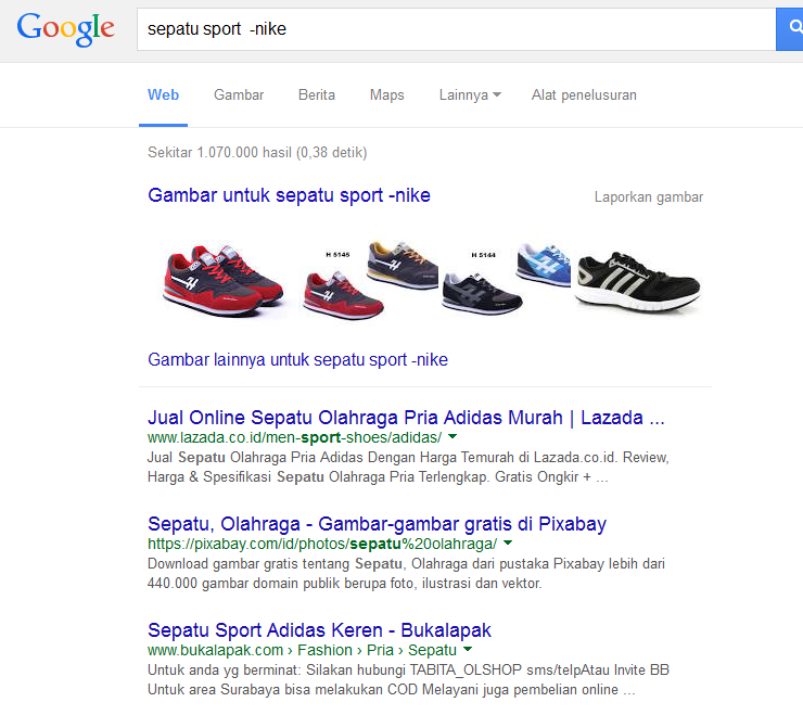 google dork mencari dengan tanda strip dash