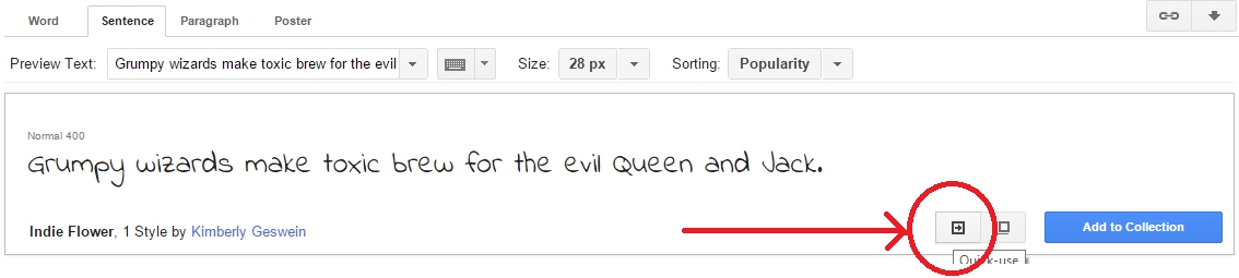 menggunakan google font