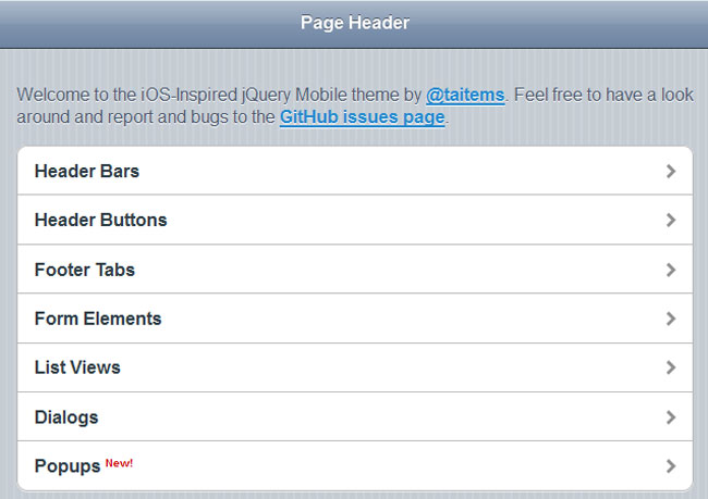 Theme jQuery Mobile