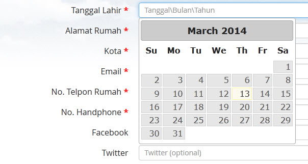 jQuery Datepicker, Memilih Tanggal dengan jQuery