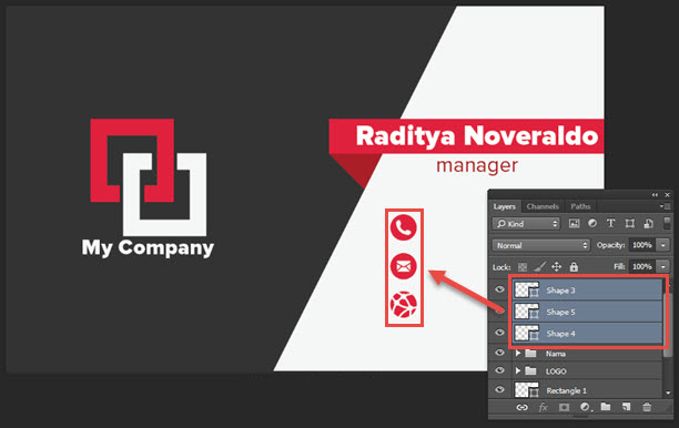 Membuat Kartu Nama Design Modern di Photoshop