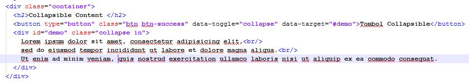 Membuat Collapsible Content dengan Bootstrap