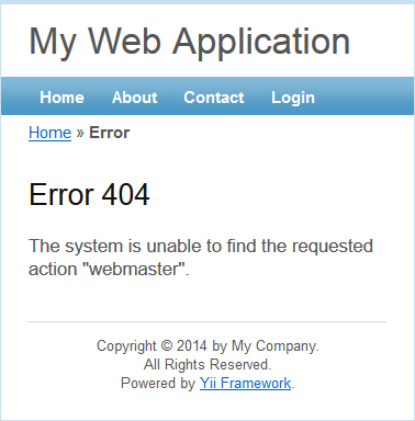 Membuat Halaman Error 404 di YII Framework