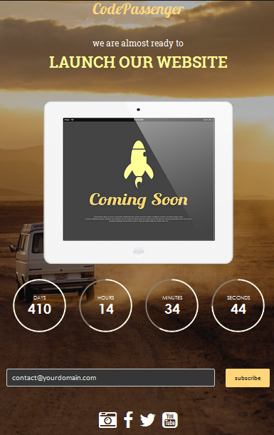 sunrise template under construction with bootstrap