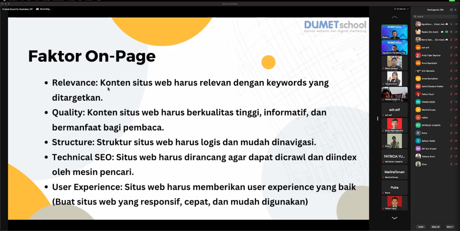 Dokumentasi Dari Webinar Persiapan Strategi Marketing di Tahun 2024